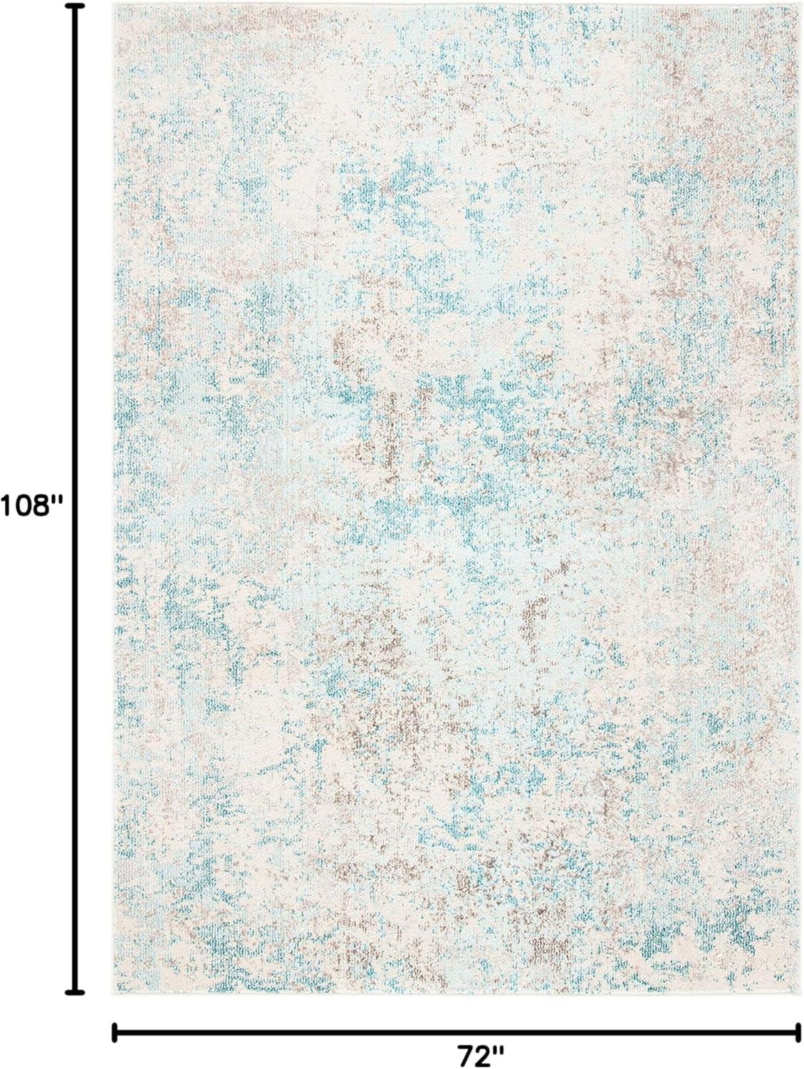 Madison MAD453 Power Loomed Indoor Area Rug - Ivory/Teal - 6'x9' - Safavieh