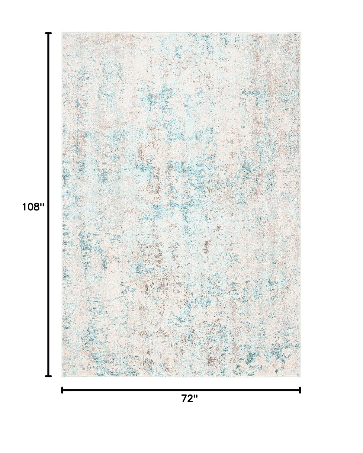 Madison MAD453 Power Loomed Indoor Area Rug - Ivory/Teal - 6'x9' - Safavieh