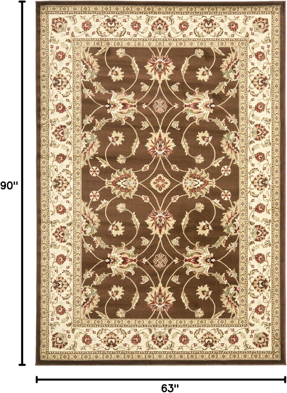 Lyndhurst LNH553 Power Loomed Area Rug - Brown/Ivory - 5'3"x7'6" - Safavieh