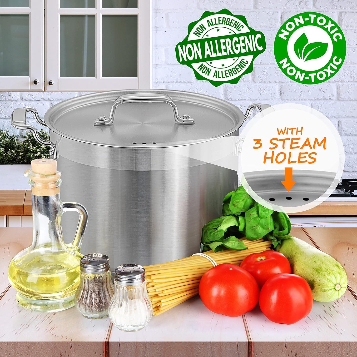 NutriChef 18/8 Heavy Duty Stainless Steel Large Stock Pot