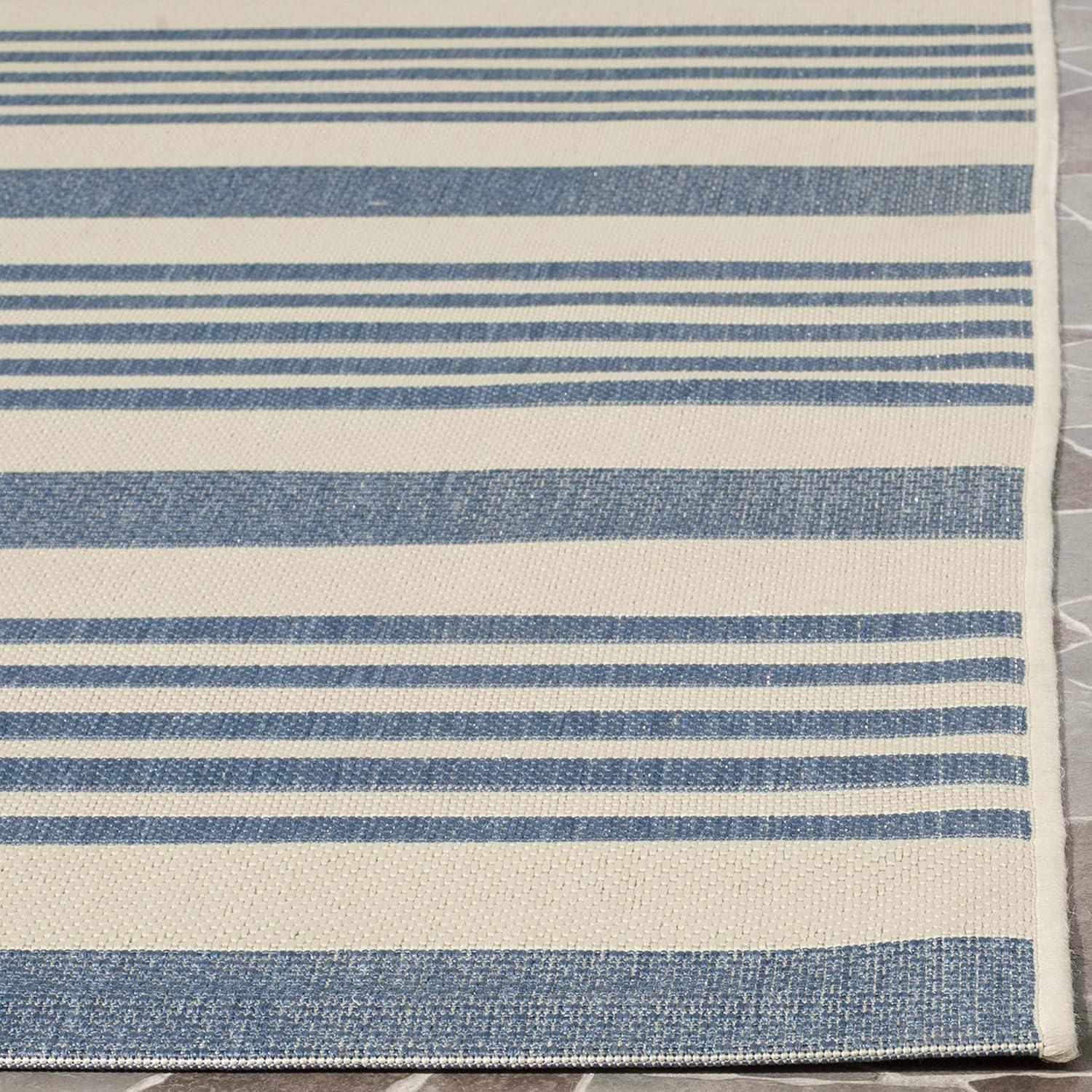 Courtyard CY6062 Power Loomed Indoor/Outdoor Runner Rug - Beige/Blue - 2'3"x12' - Safavieh.