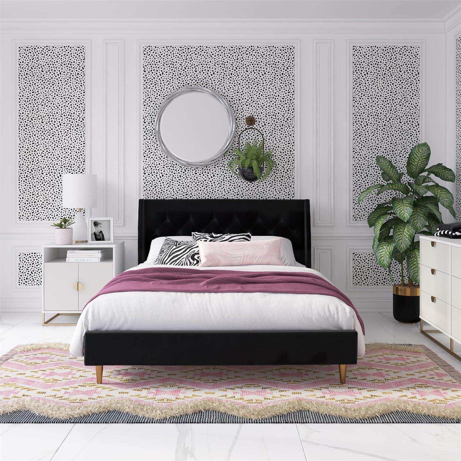 Her Majesty Upholstered Wingback Bed