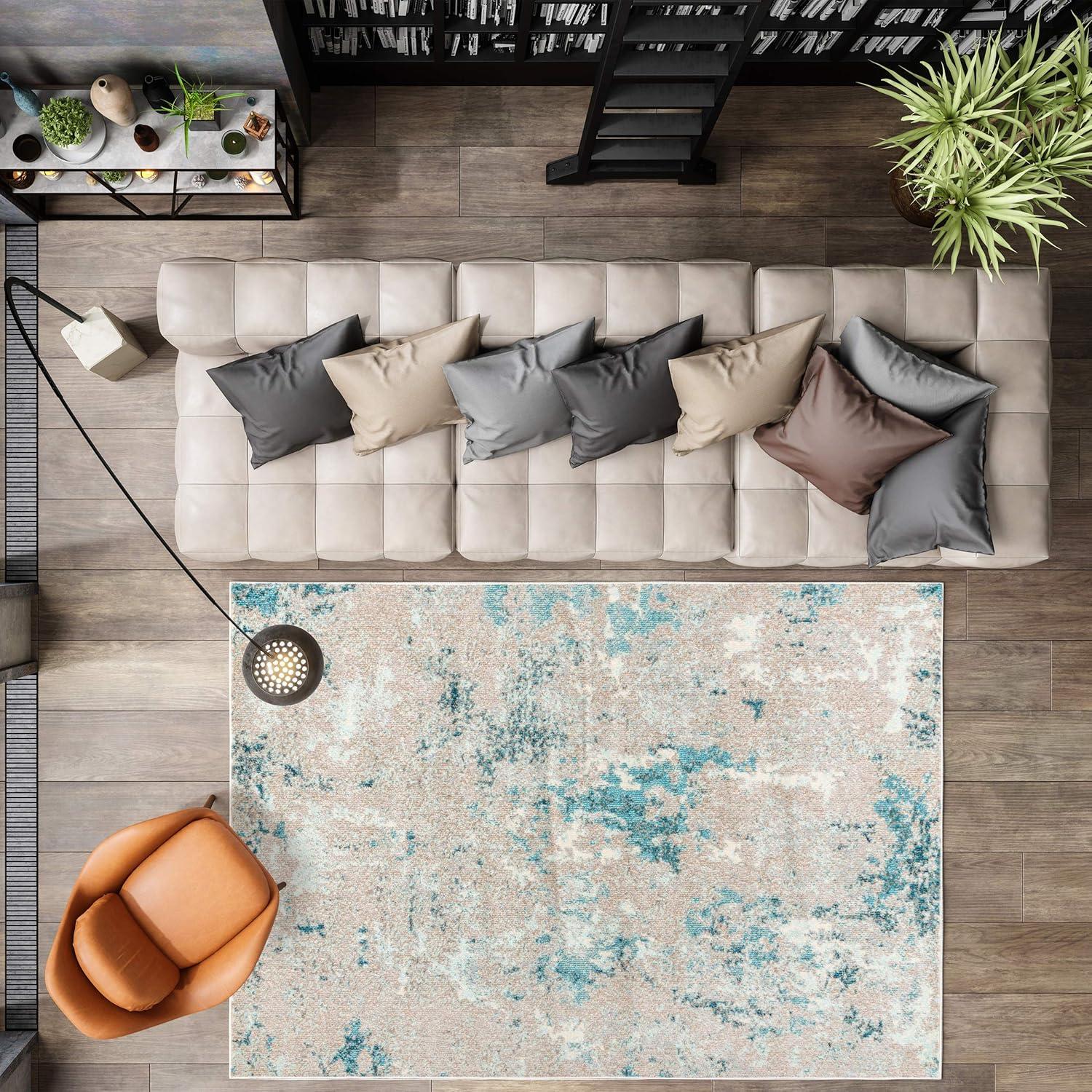 Contemporary Pop Modern Abstract Vintage Faded Area Rug - JONATHAN Y