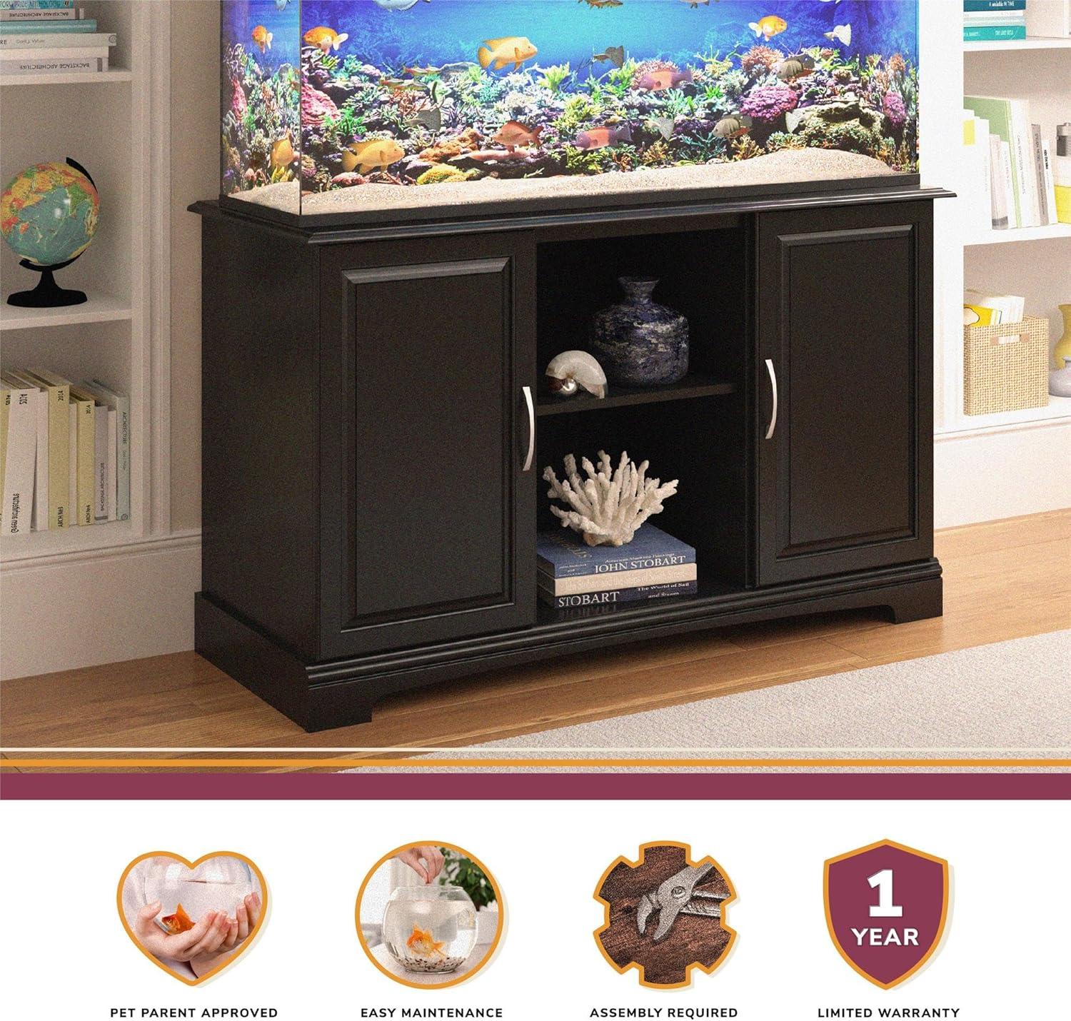 Flipper by Ollie & Hutch Harbor 50 - 75 Gallon Aquarium or Terrarium Tank Stand, Black