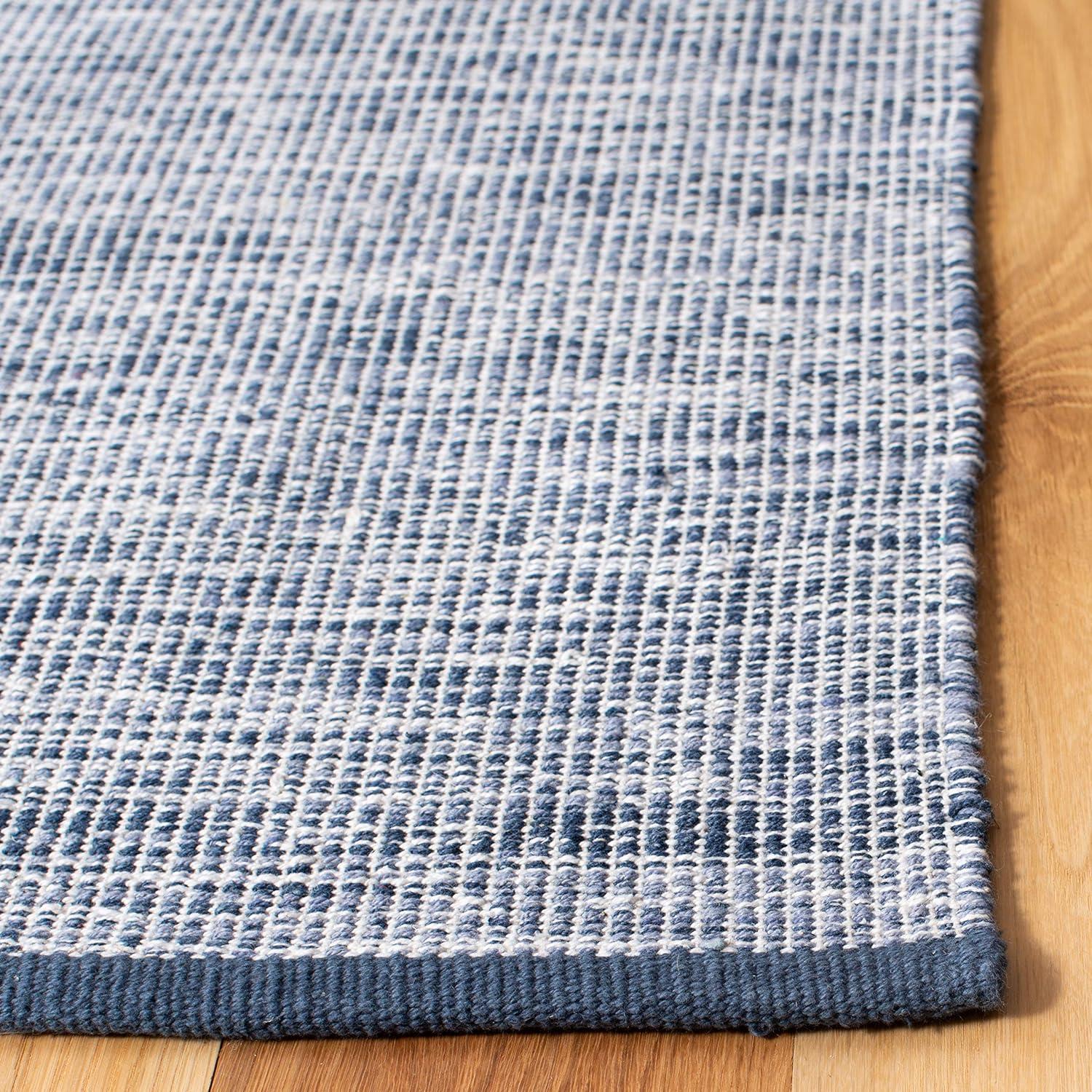 Montauk Navy Blue Handwoven Cotton Runner Rug