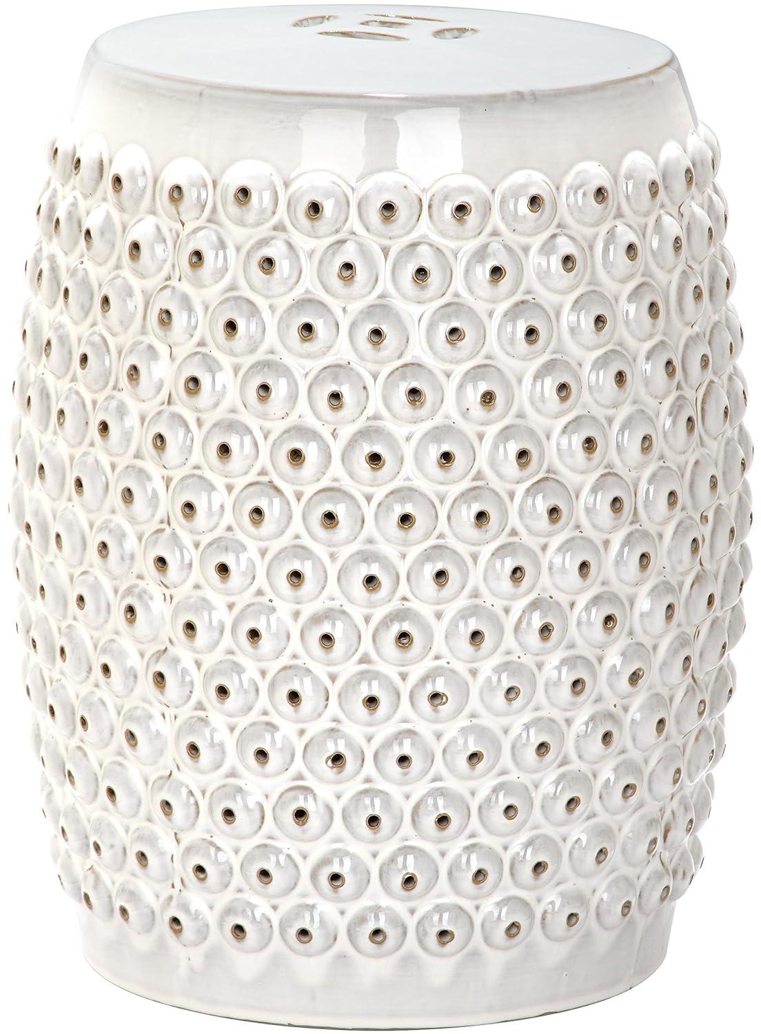 Stella Nailhead Garden Stool - Indoor/Outdoor - ACS4530 - Blue - Safavieh