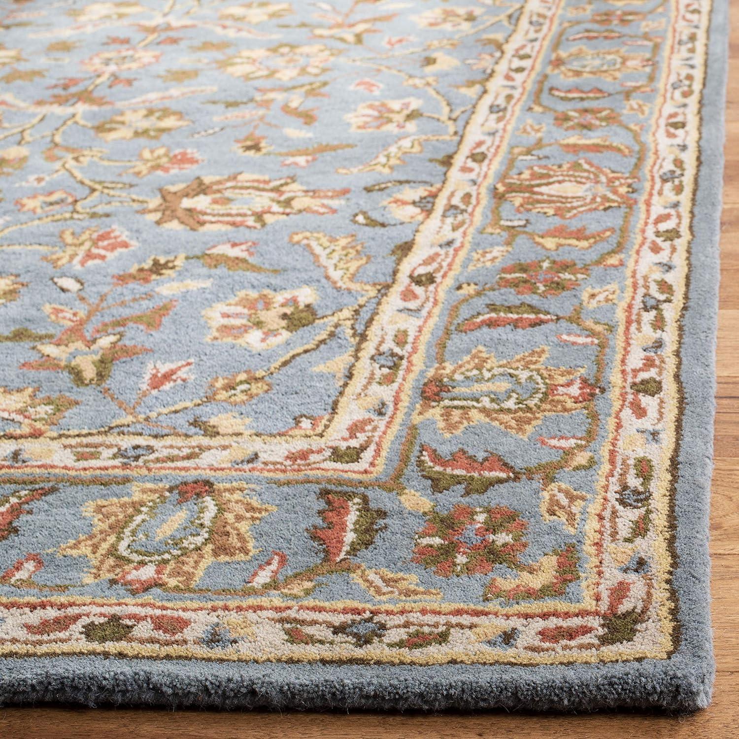 SAFAVIEH Heritage Leinster Traditional Wool Area Rug, Blue, 8' x 8' Square