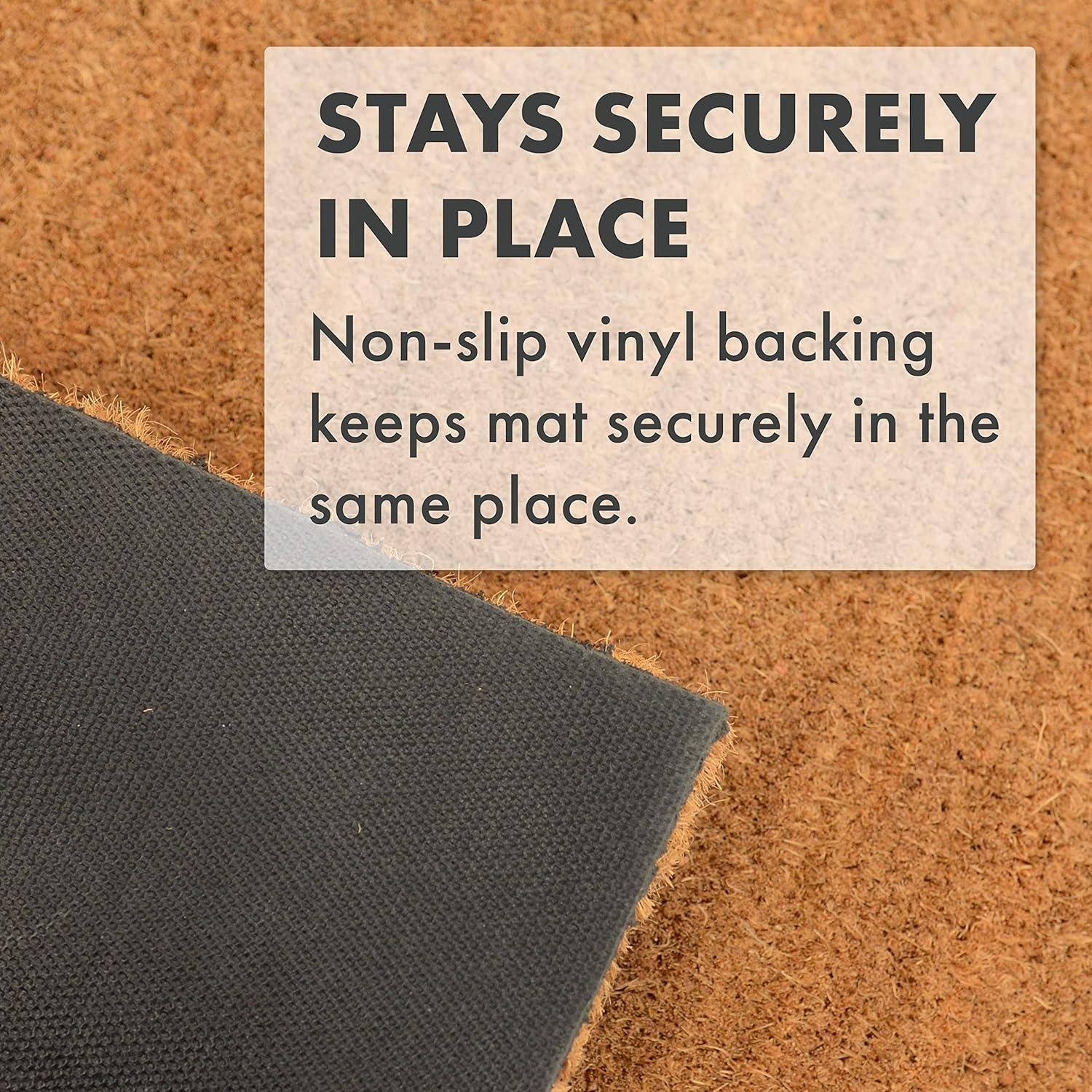 COCO MATS 'N MORE Personalized Door Mat with Monogram for Outdoor Indoor - Non-Slip Coco Coir Front Doormat with Vinyl Backing, Wedding, Housewarming, New Home (18" x 30", Black Double Bordered)