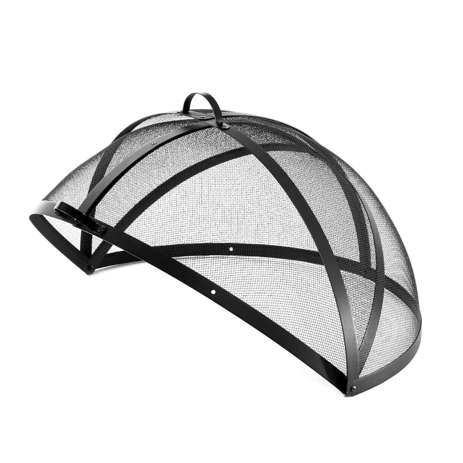 SUNCREAT Heavy-Duty Fire Pit Screen, Steel Mesh Round Spark Screen with Handle, 36 inch