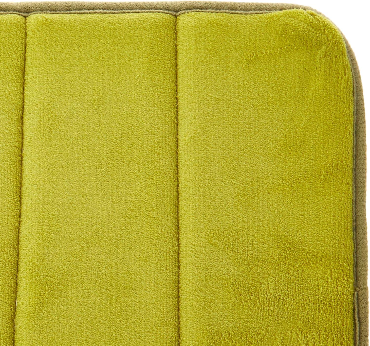 WPM Soft and Absorbent Memory Foam Sage Polyester Bath Rug, 17" x 24", Slip Resistant