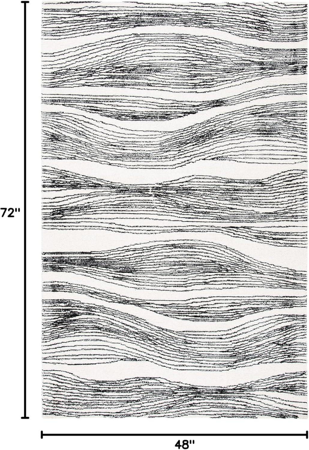 SAFAVIEH Metro Bridget Abstract Area Rug, Black/Ivory, 4' x 6'