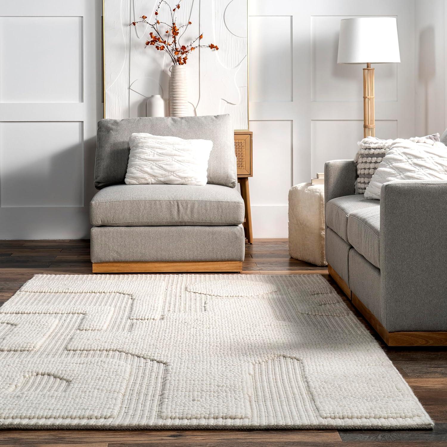 Nuloom AvionTextured Geometric Wool Indoor Area Rug