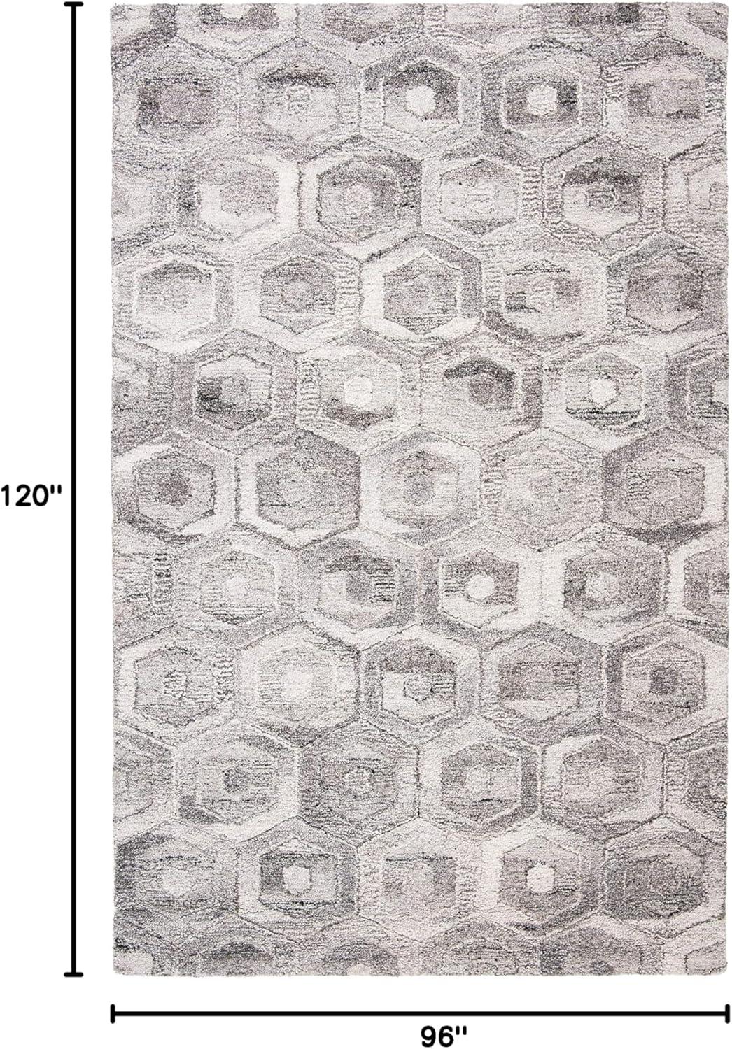 Abstract ABT632 Handmade Indoor Area Rug - Grey/Beige - 8'x10' - Safavieh