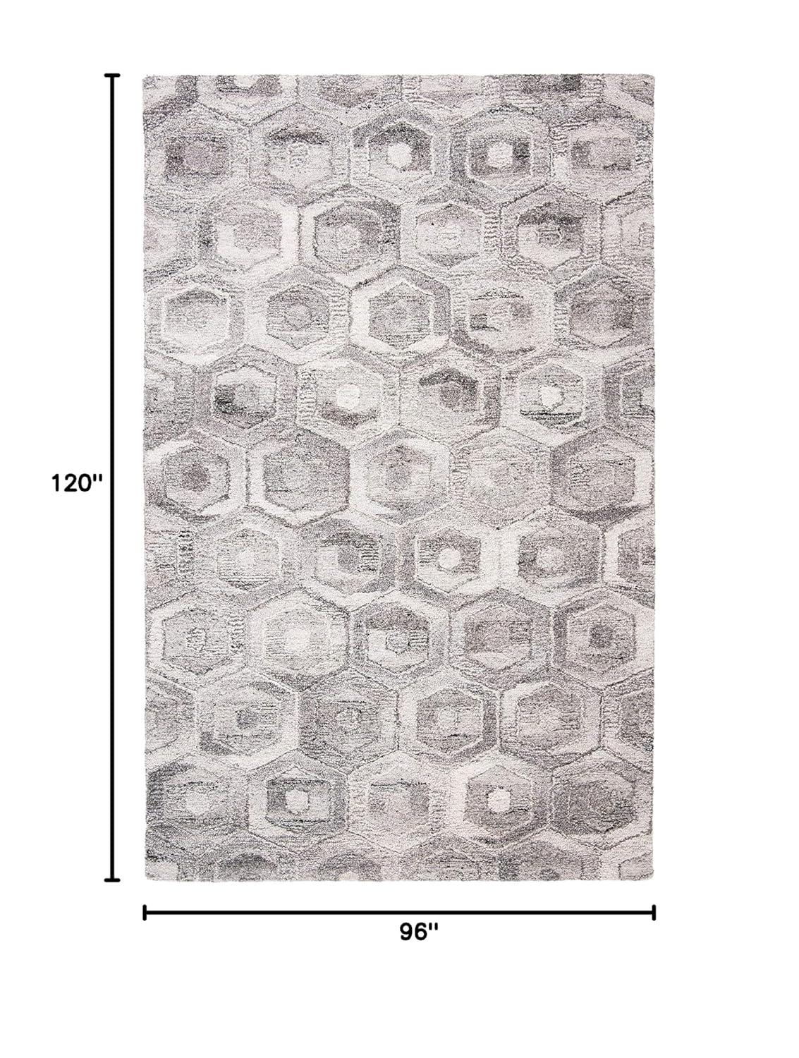Abstract ABT632 Handmade Indoor Area Rug - Grey/Beige - 8'x10' - Safavieh