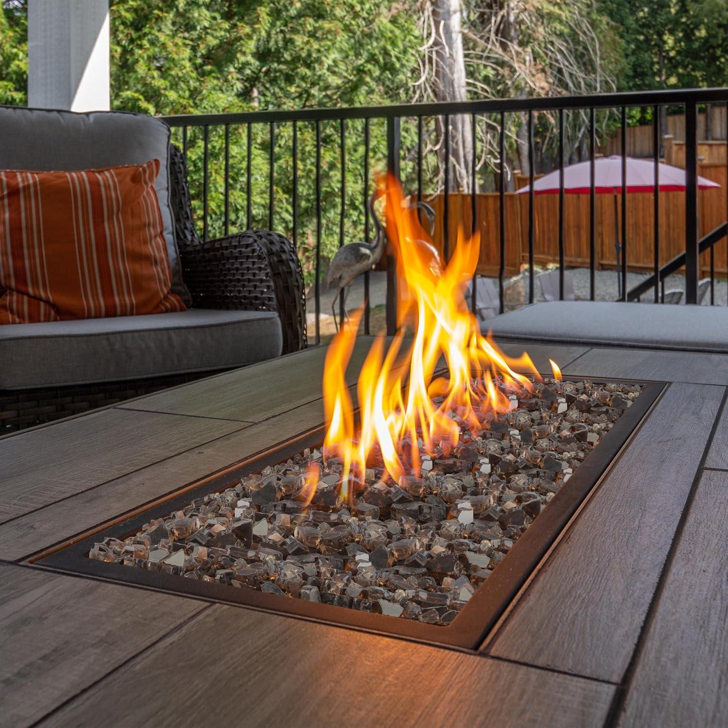 10lbs Fire Pit Glass - 1/2-Inch Crushed Glass Rocks for Fireplaces, Landscape, Aquariums, or Vases