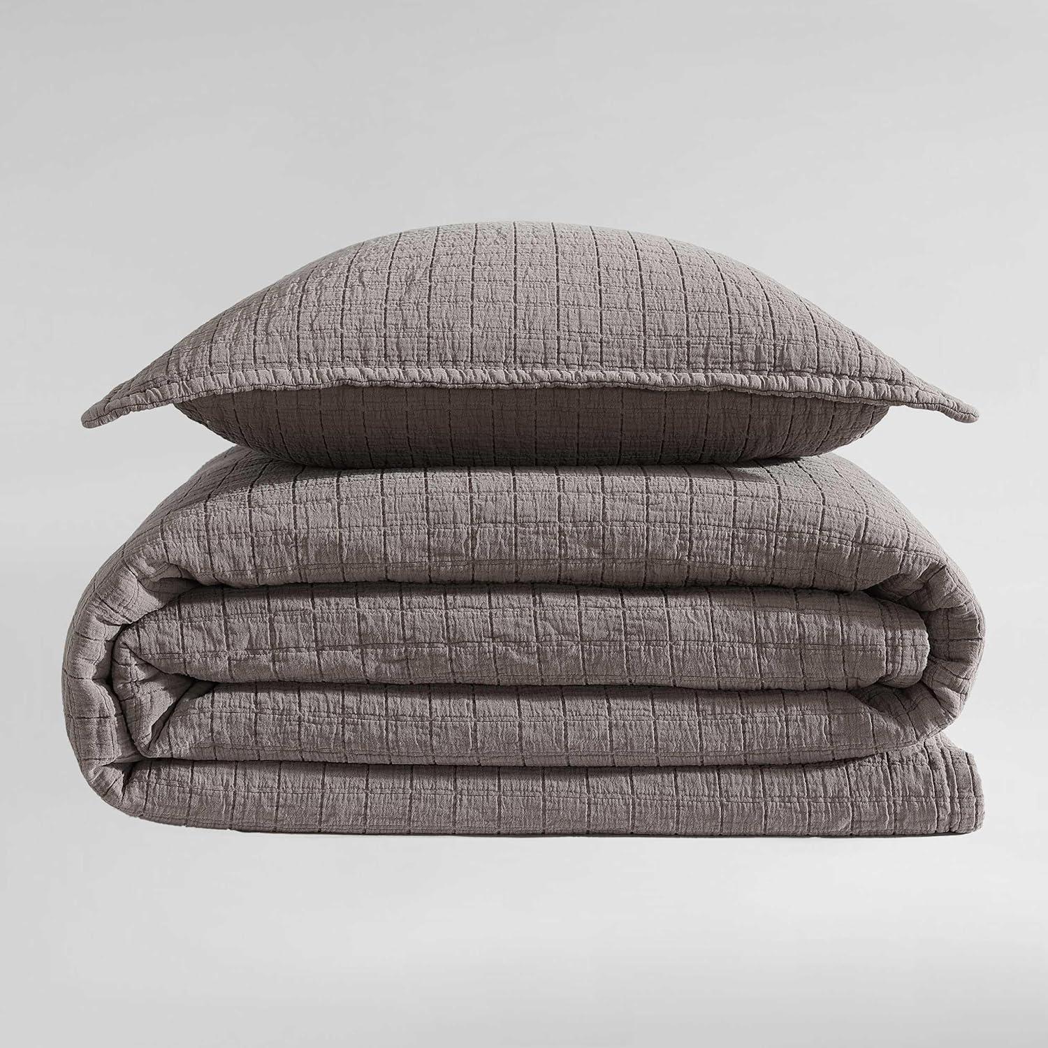 Essential Garment Washed Solid Reversible Cotton Coverlet