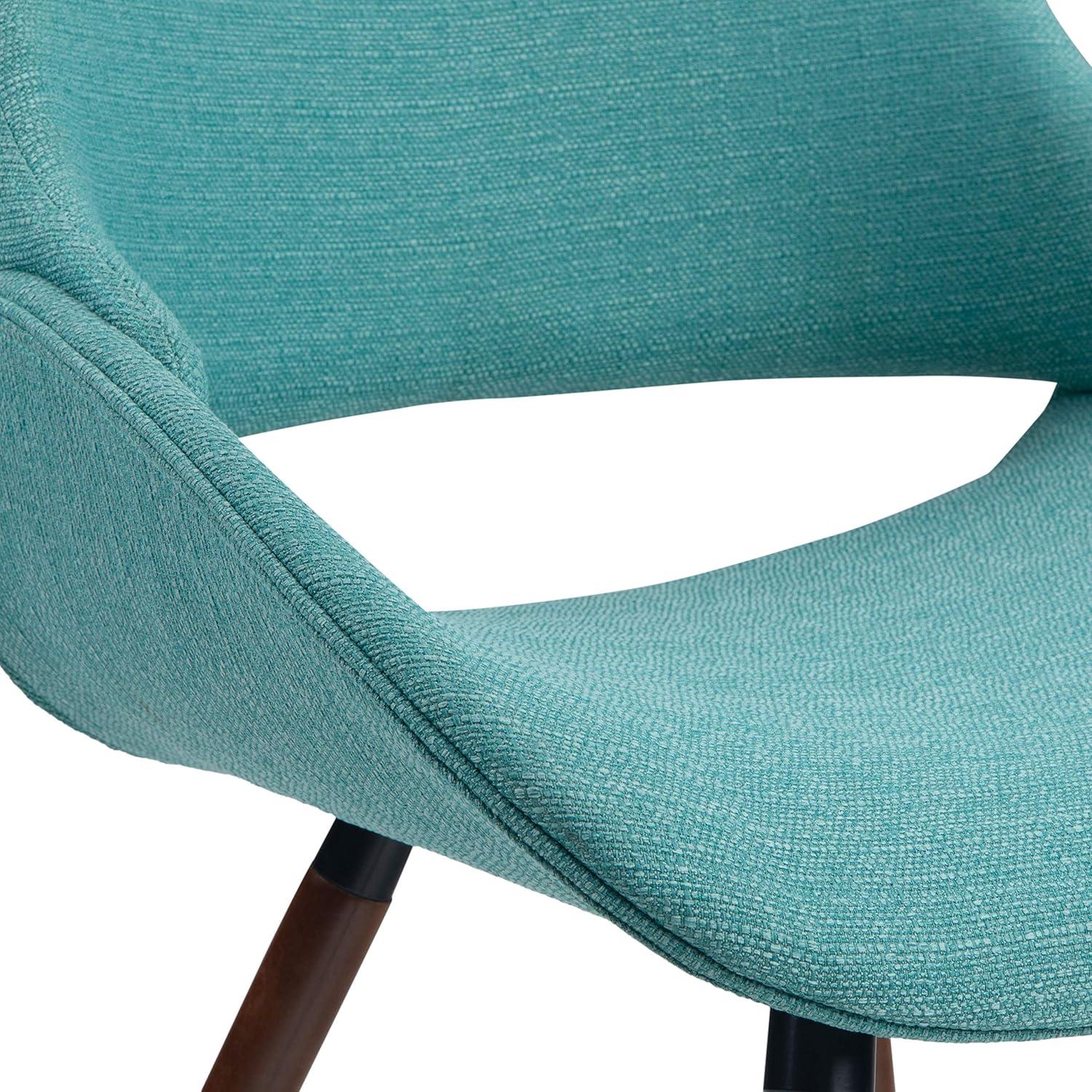 Turquoise Blue Upholstered Bentwood Side Chair in Mid Century Style