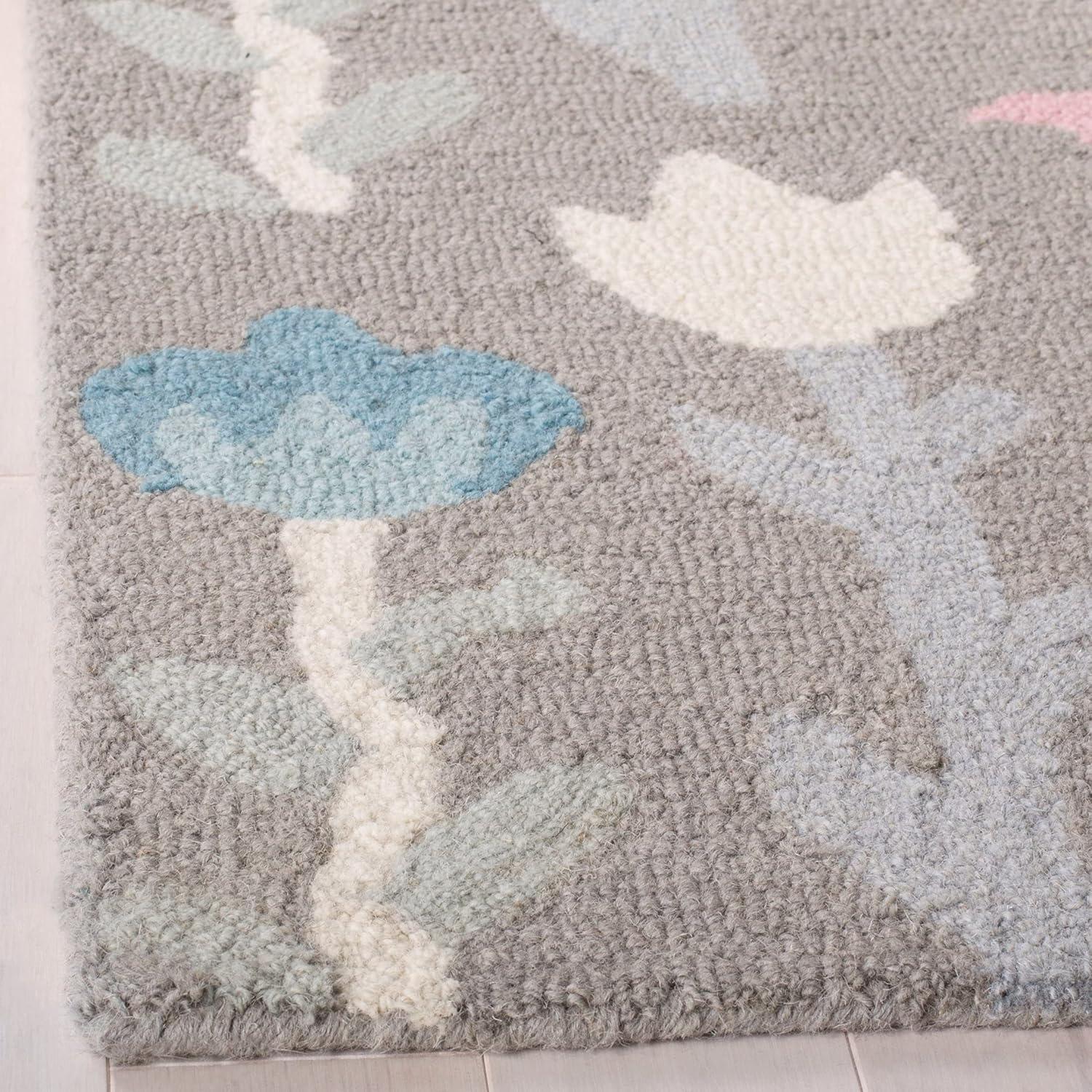 Safavieh Kids Floral SFK918 Hand Tufted Indoor Area Rug - Ivory/Pink - 5'x8' - Safavieh