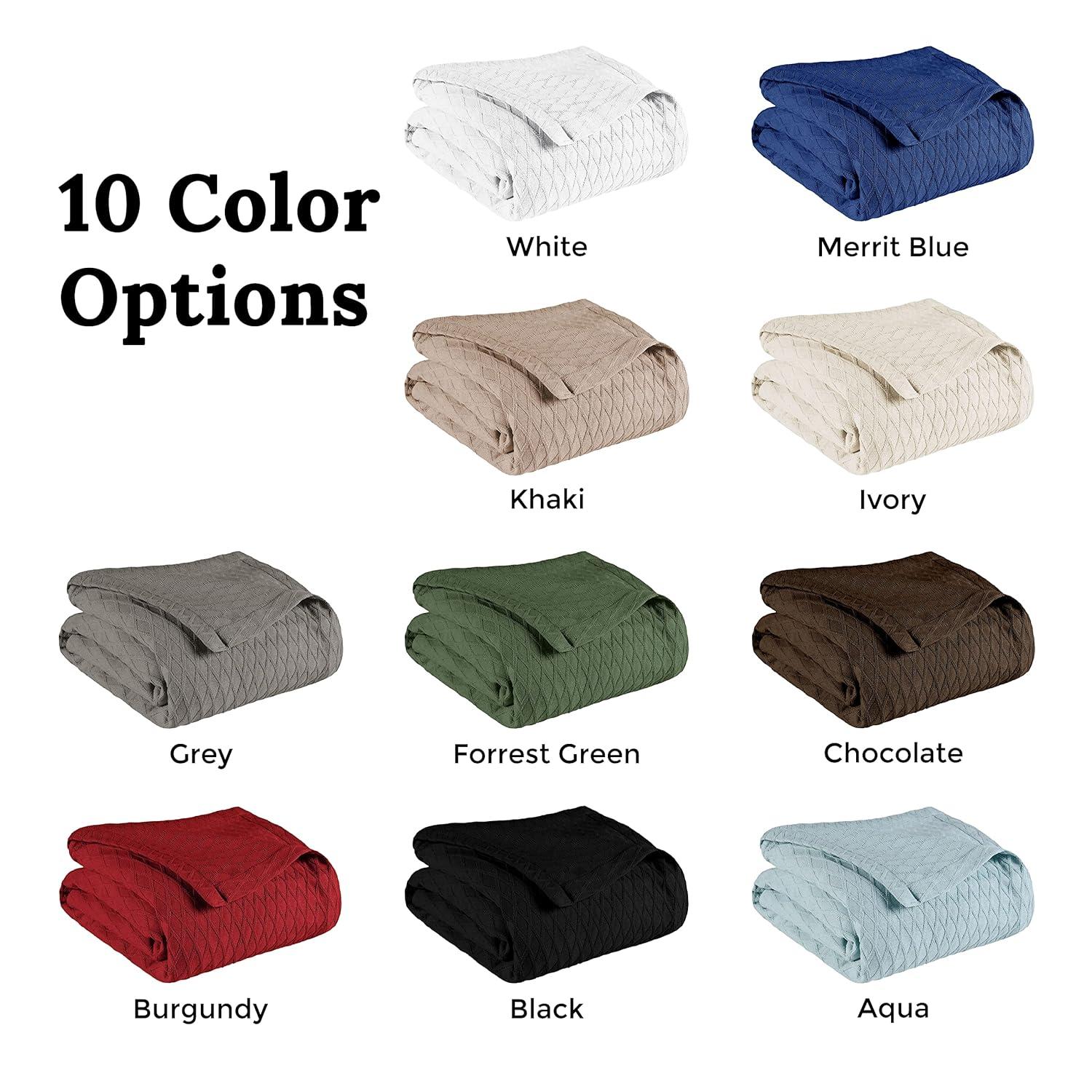 Superior Diamond Weave All-Season Bedding Cotton Throw Layering Blanket