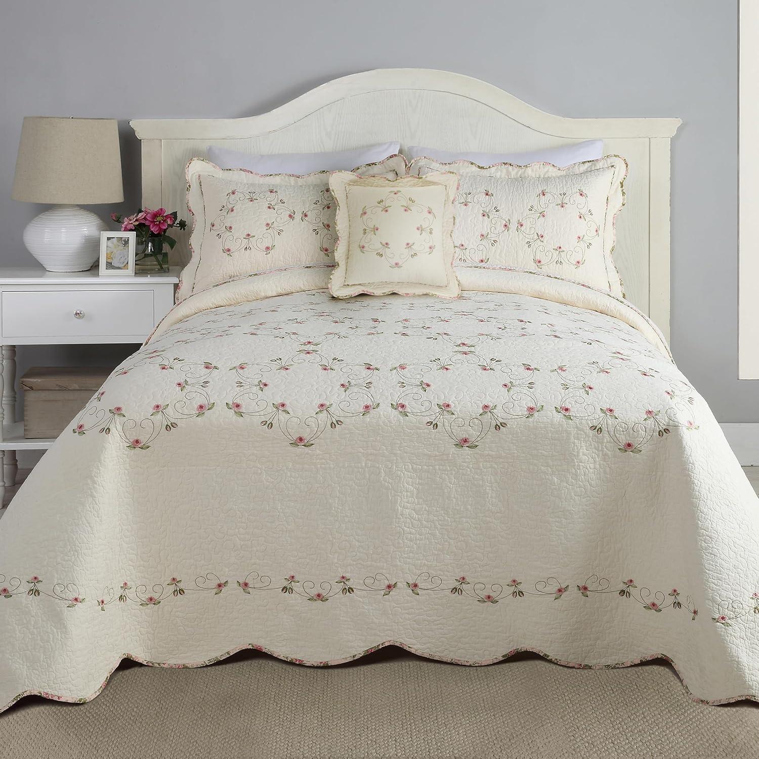 Felisa Embroidered Single Bedspread/Coverlet