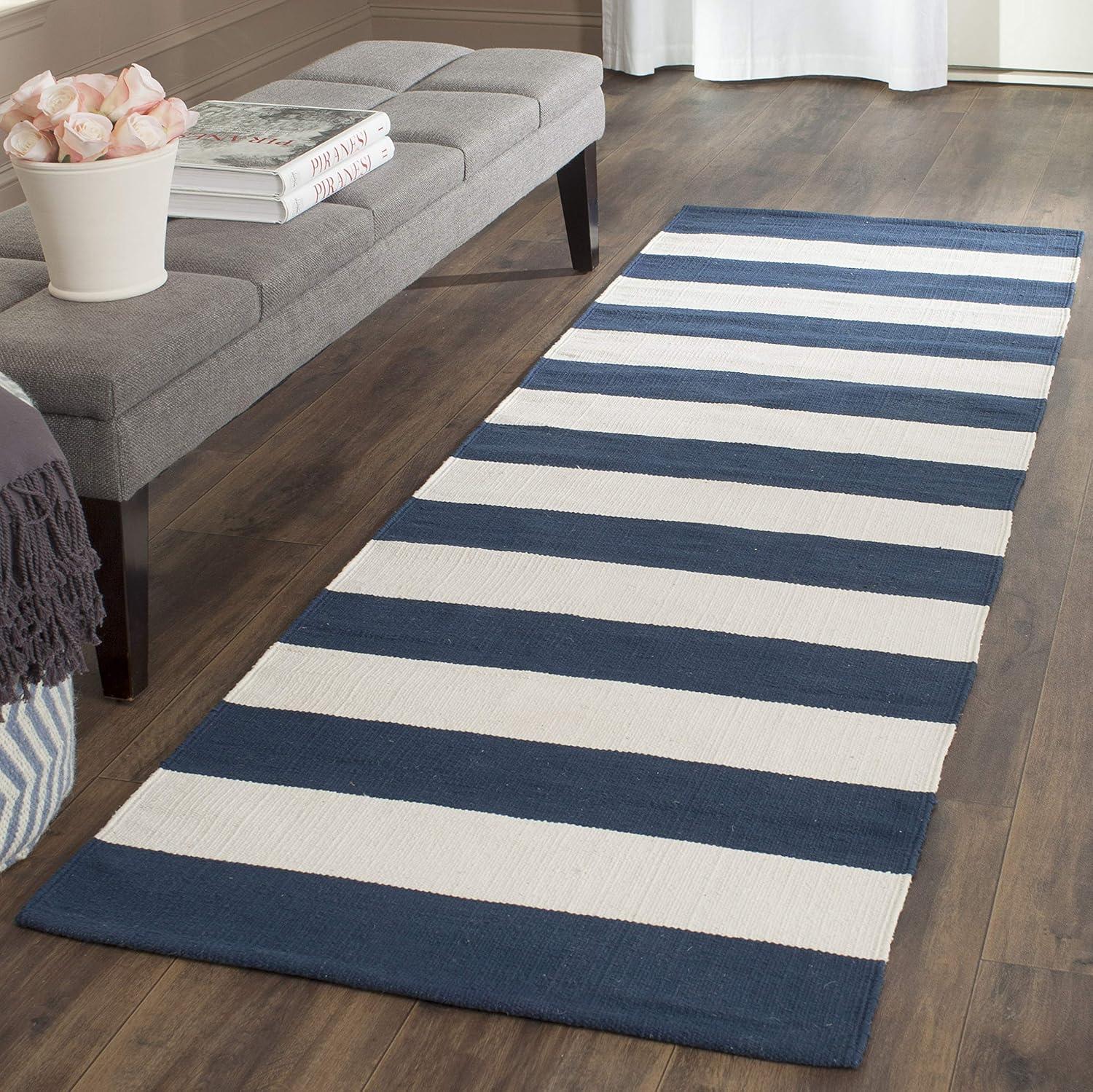 Montauk MTK712 Hand Woven Indoor Runner Rug - Navy/Ivory - 2'3"x13' - Safavieh
