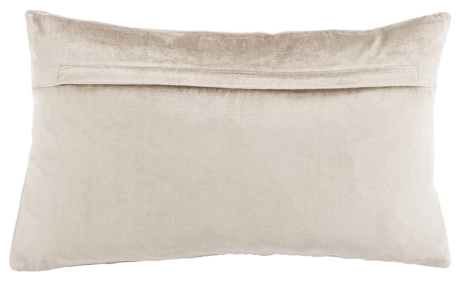 Sydnee Snowflake Pillow - Beige/Gold - 12"X20" - Safavieh