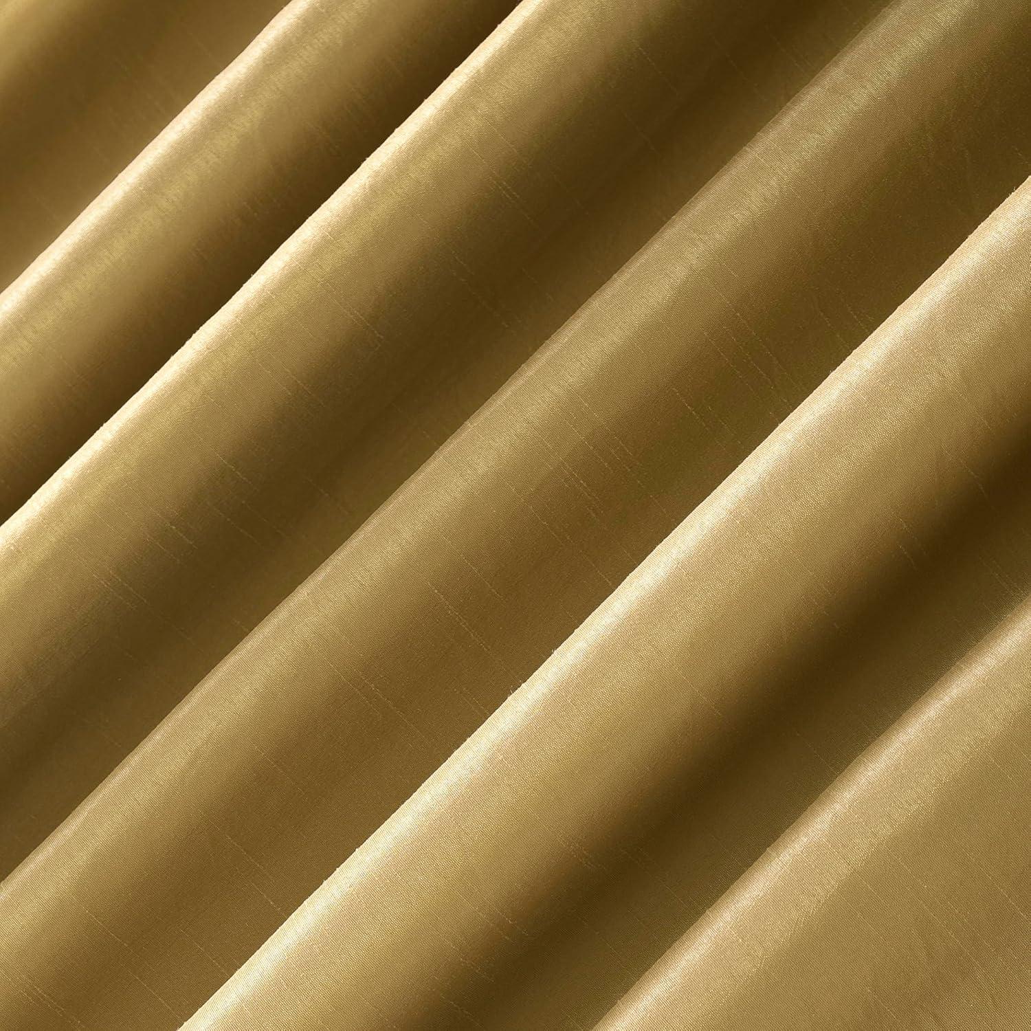 Faux Dupioni Silk Thermal Extreme 100% Blackout Back Tab Curtain Panel