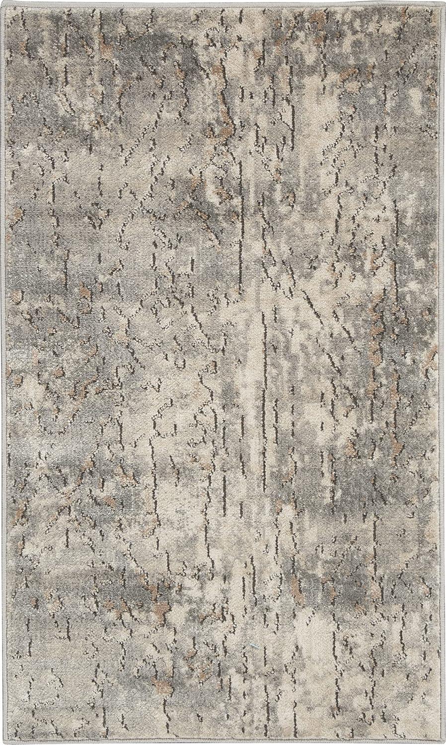 Nourison Concerto Abstract Contemporary Area Rug Beige Grey 2'2" x 3'9"