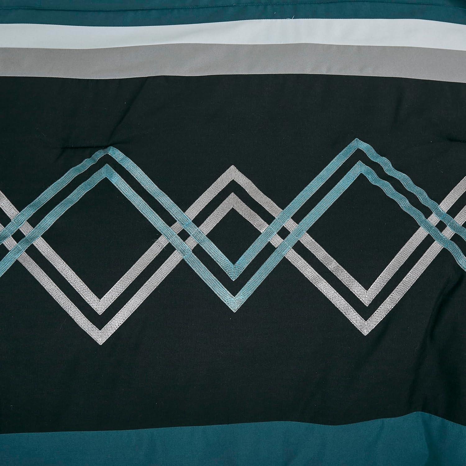 Chezmoi Collection Microfiber Modern & Contemporary 7 Piece Comforter Set