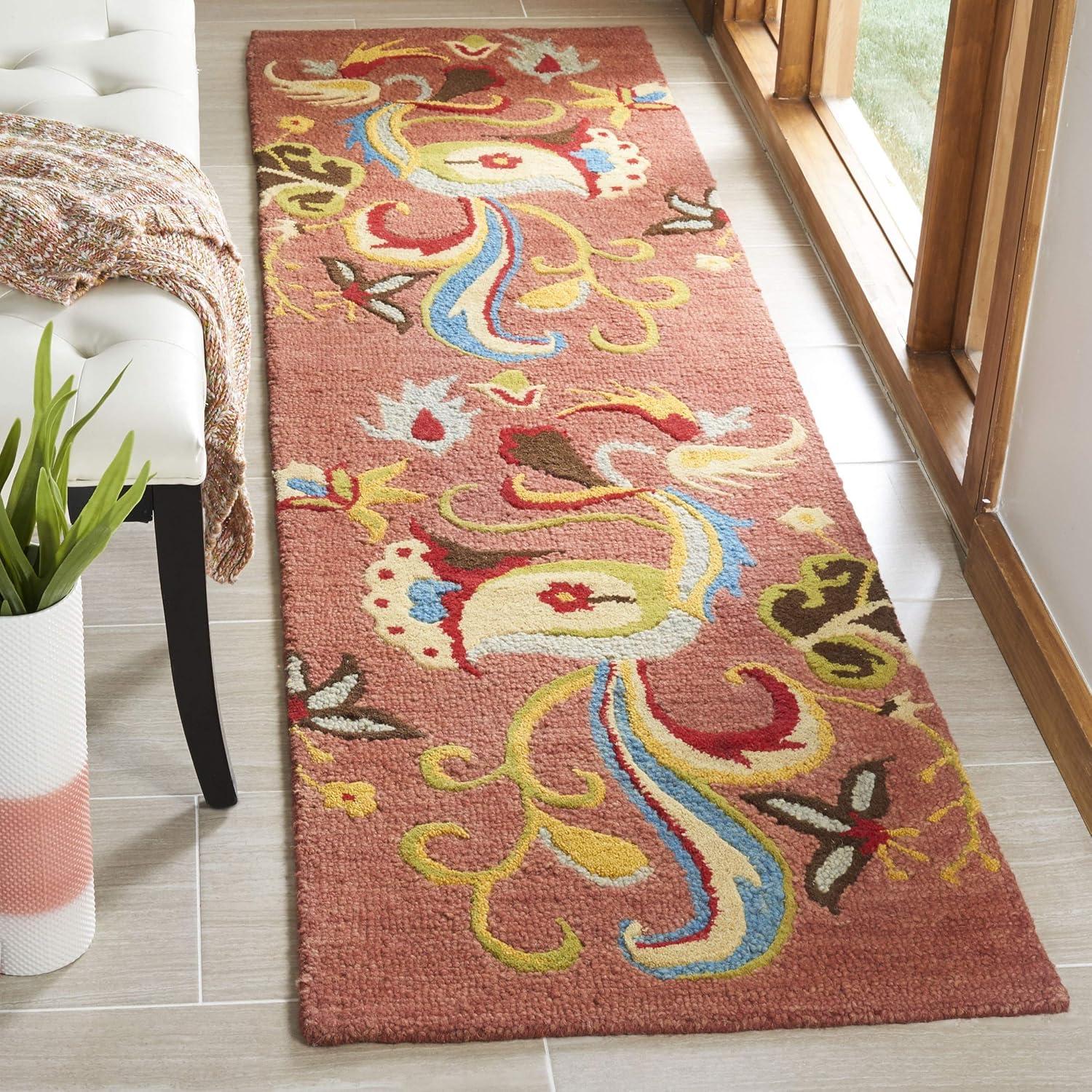 Blossom BLM680 Hand Hooked Accent Rug - Rust/Multi - 2'6"x4' - Safavieh.