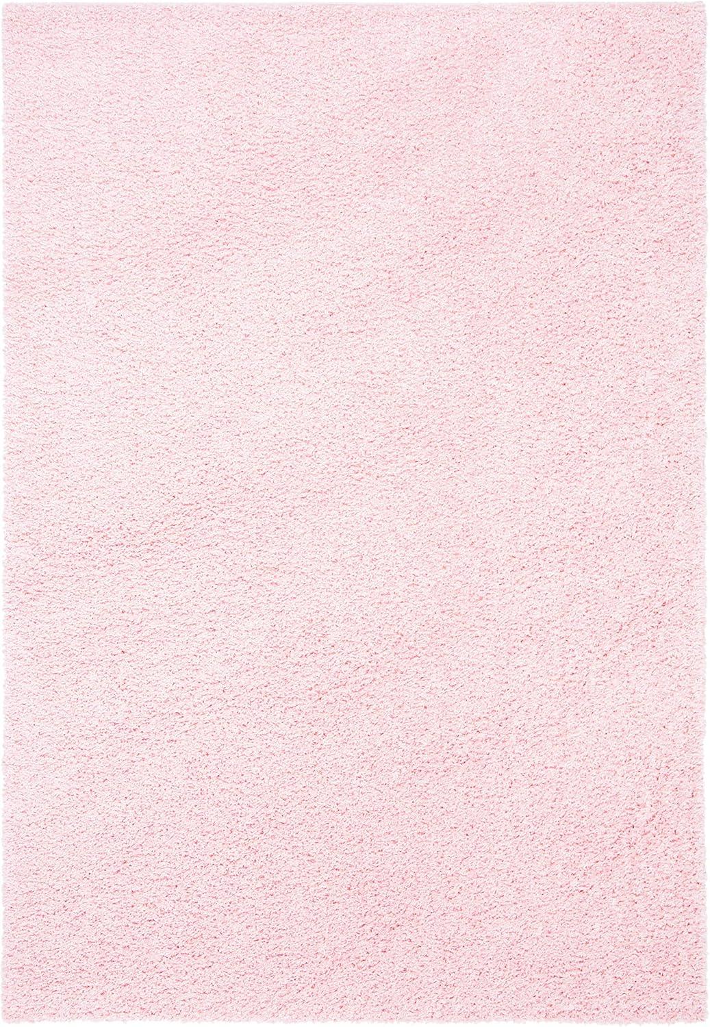 SAFAVIEH Primo Mason Solid Plush Shag Area Rug, Light Pink, 4' x 6'