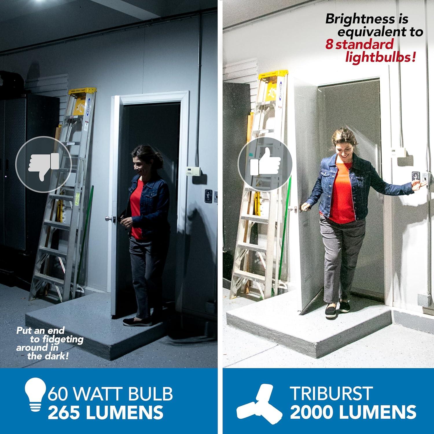 Bell + Howell Bell+Howell Triburst Multi-Directional 2000 Lumens Light, Screws Onto Any Standard Light Socket