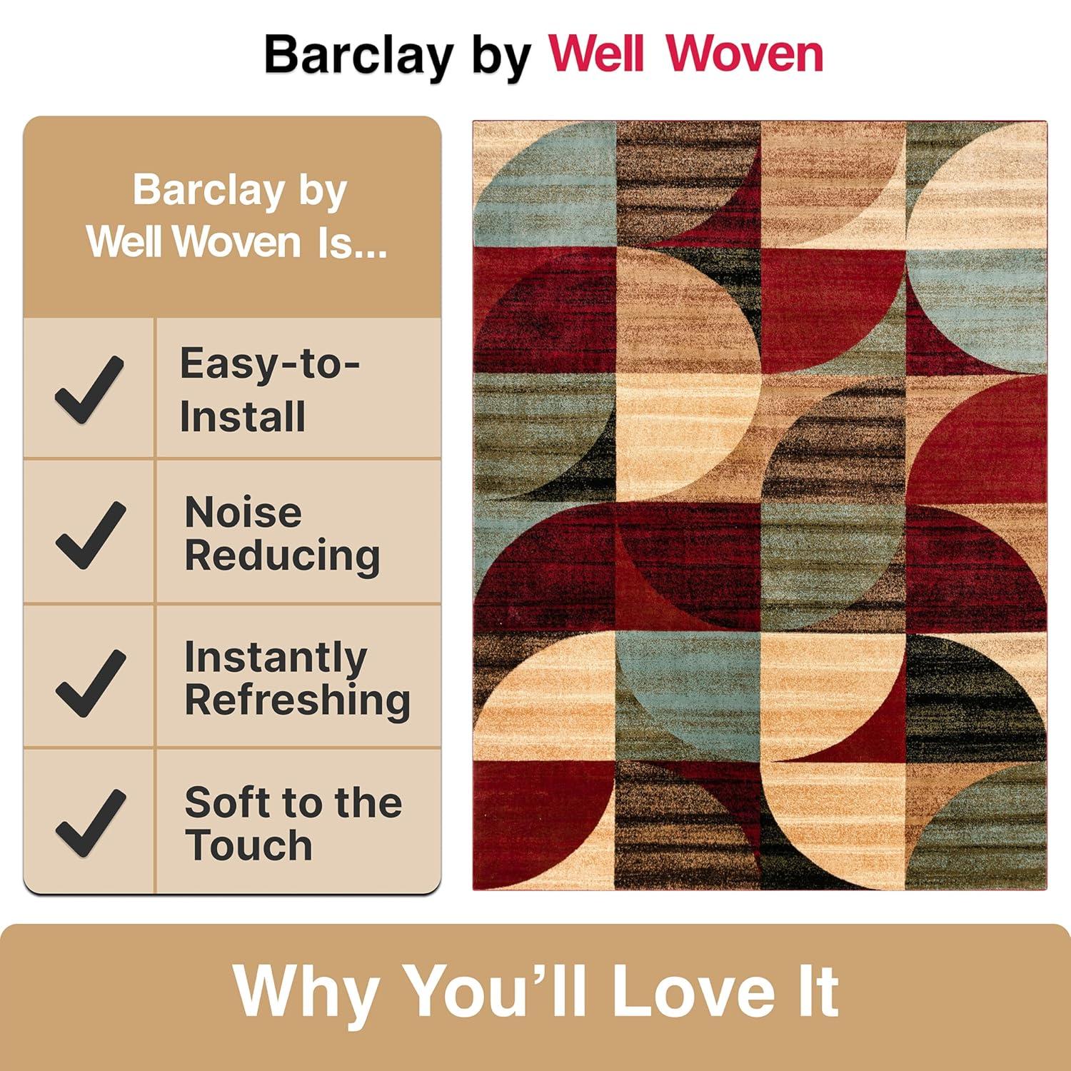 Well Woven Barclay Geometric Rustic Area Rugs, Red