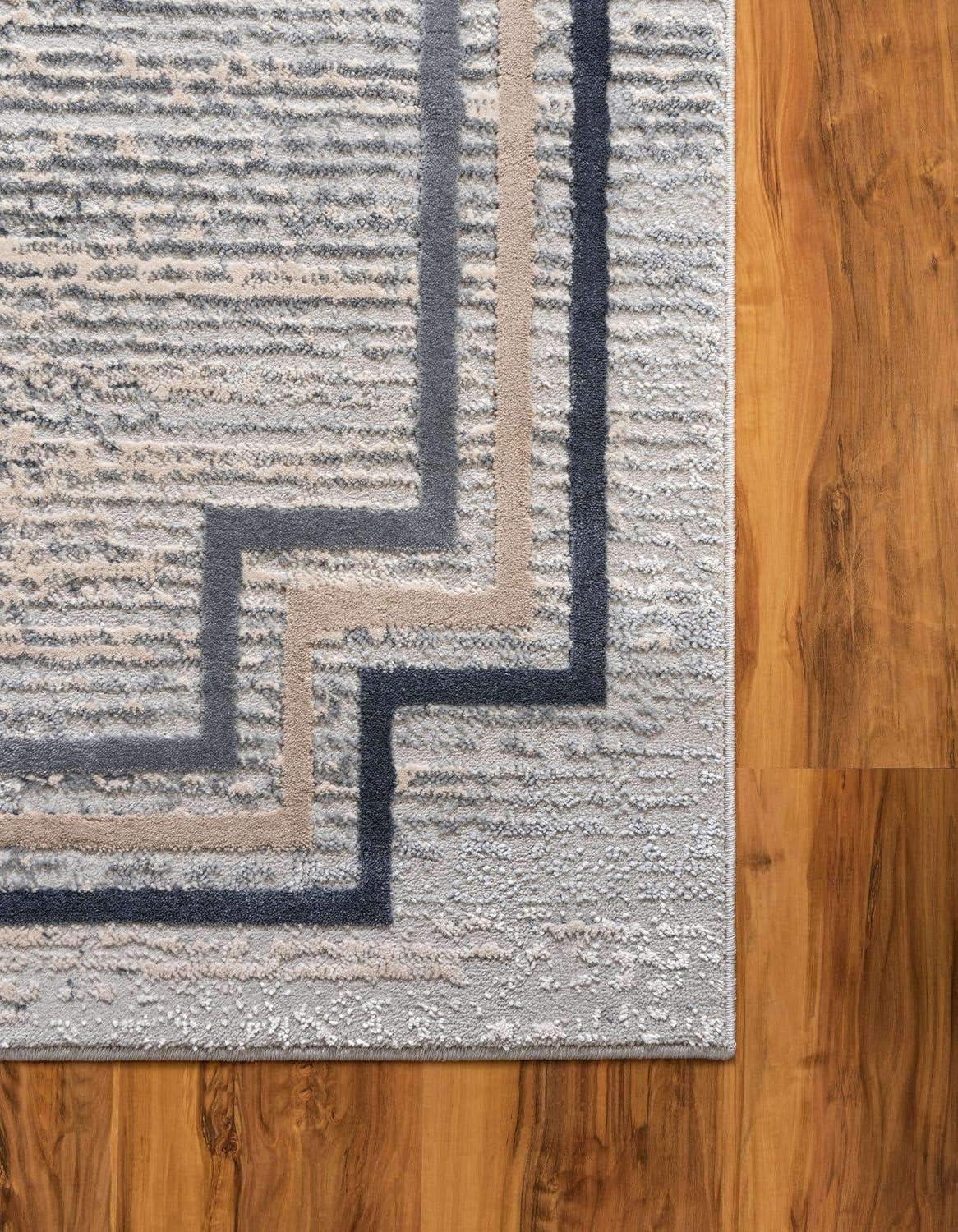 Unique Loom Oasis Collection Area Rug - Fountain (6'  x 9' Rectangle Gray/Ivory)