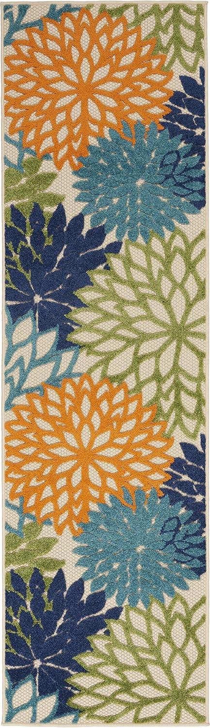 Nourison Aloha Floral Bloom Flatweave High-Low Indoor Outdoor Runner Rug Multicolor 2'3" x 8'