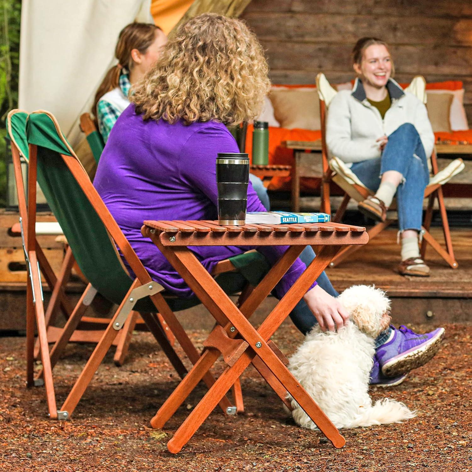 Pangean Nomad Folding Hardwood Table for Indoor/Outdoor Use