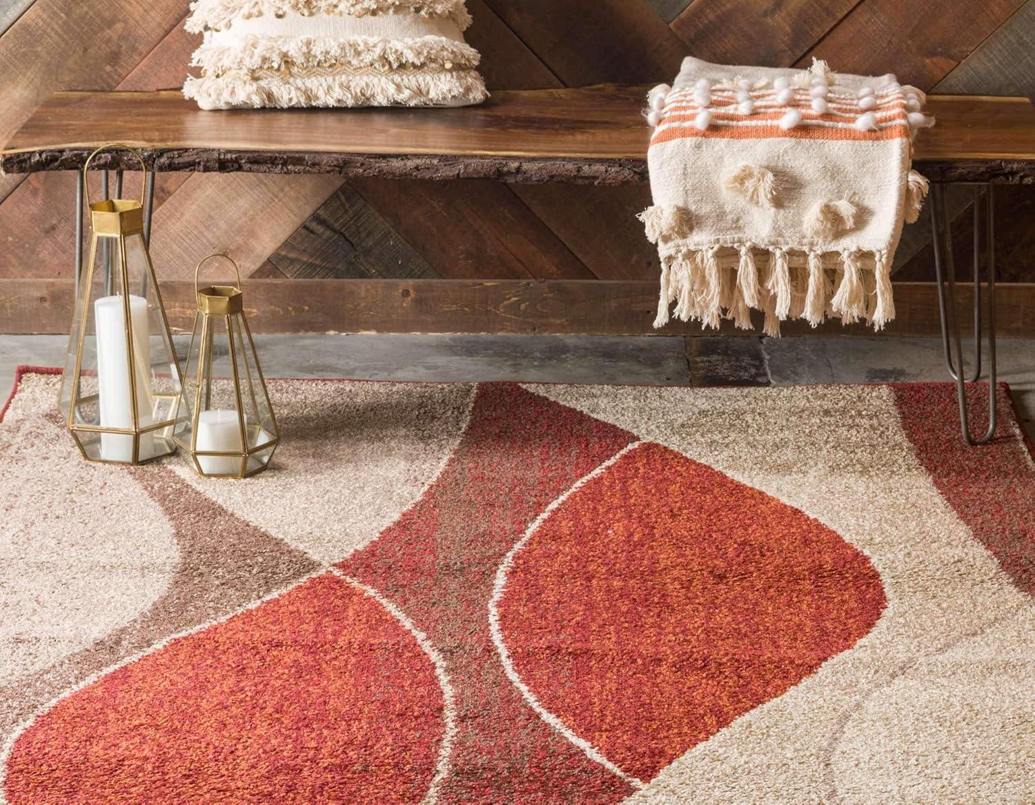 Unique Loom Autumn Collection Area Rug - Plantation (5' 3" x 8' Rectangle Multi/Beige)