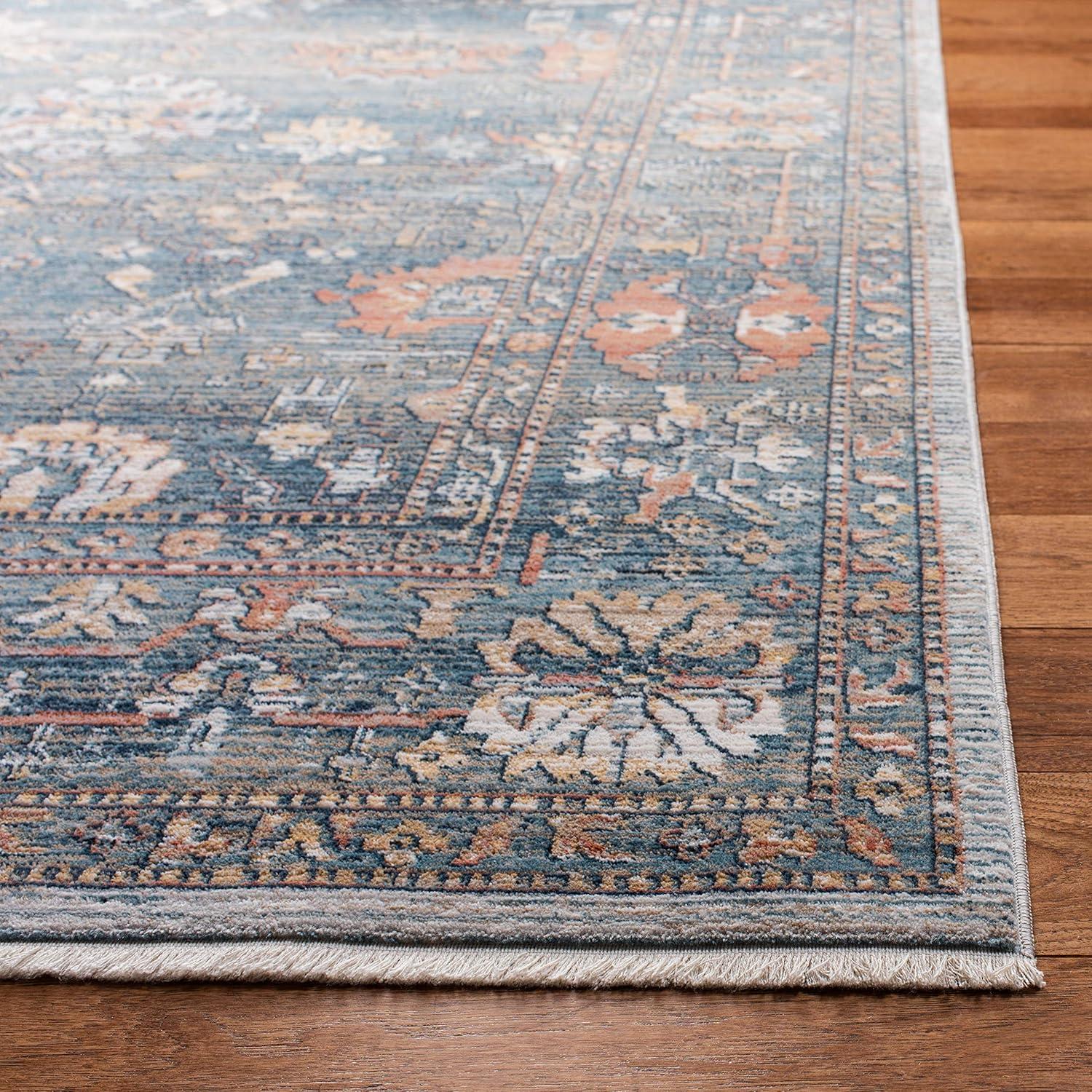 SAFAVIEH Victoria Collection Accent Rug - 2'2" x 4', Blue & Ivory, Vintage Distressed Design, Non-Shedding & Easy Care, Ideal for High Traffic Areas in Entryway, Living Room, Bedroom (VIC905M)