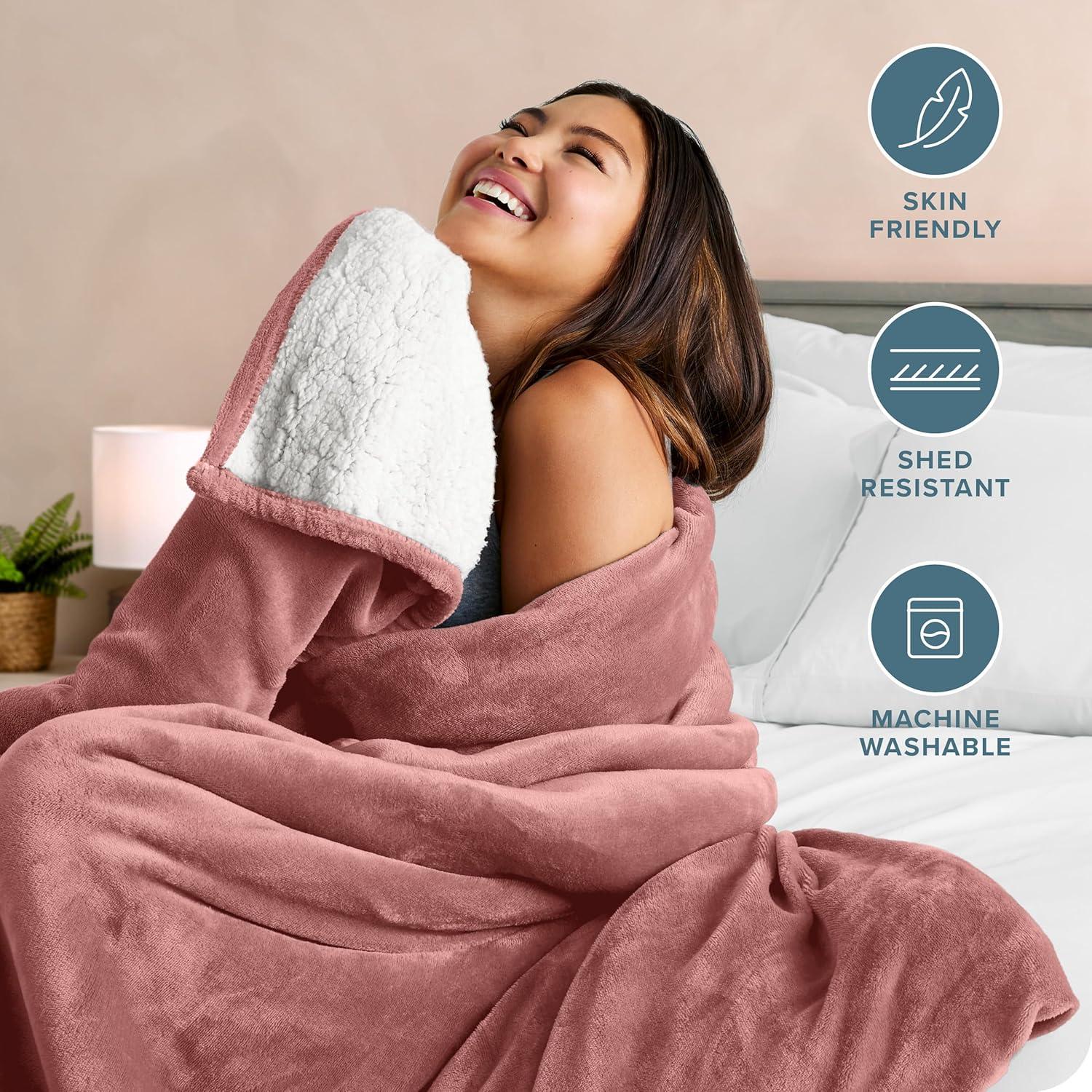 Bare Home Sherpa Fleece Blanket