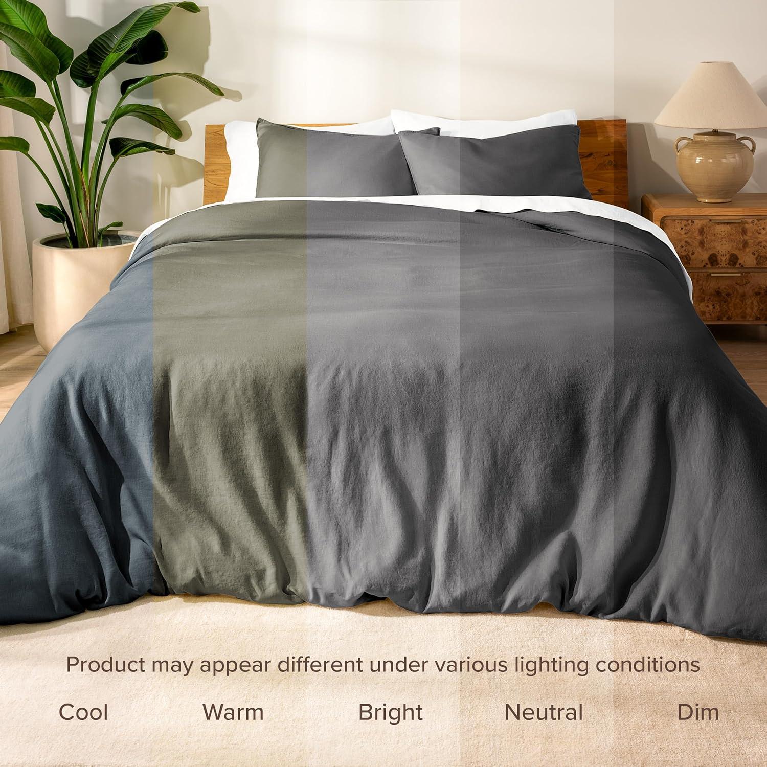 Bare Home Modern & Contemporary 100% Linen Duvet Cover Set