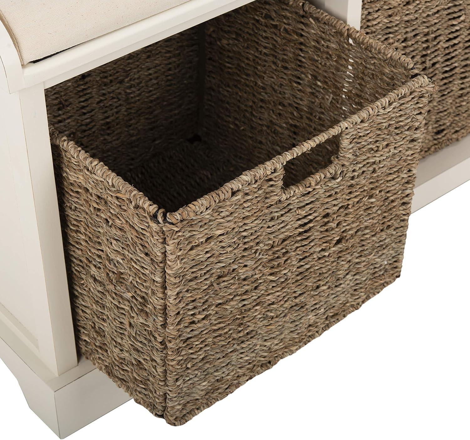 Lonan Wicker Storage Bench  - Safavieh