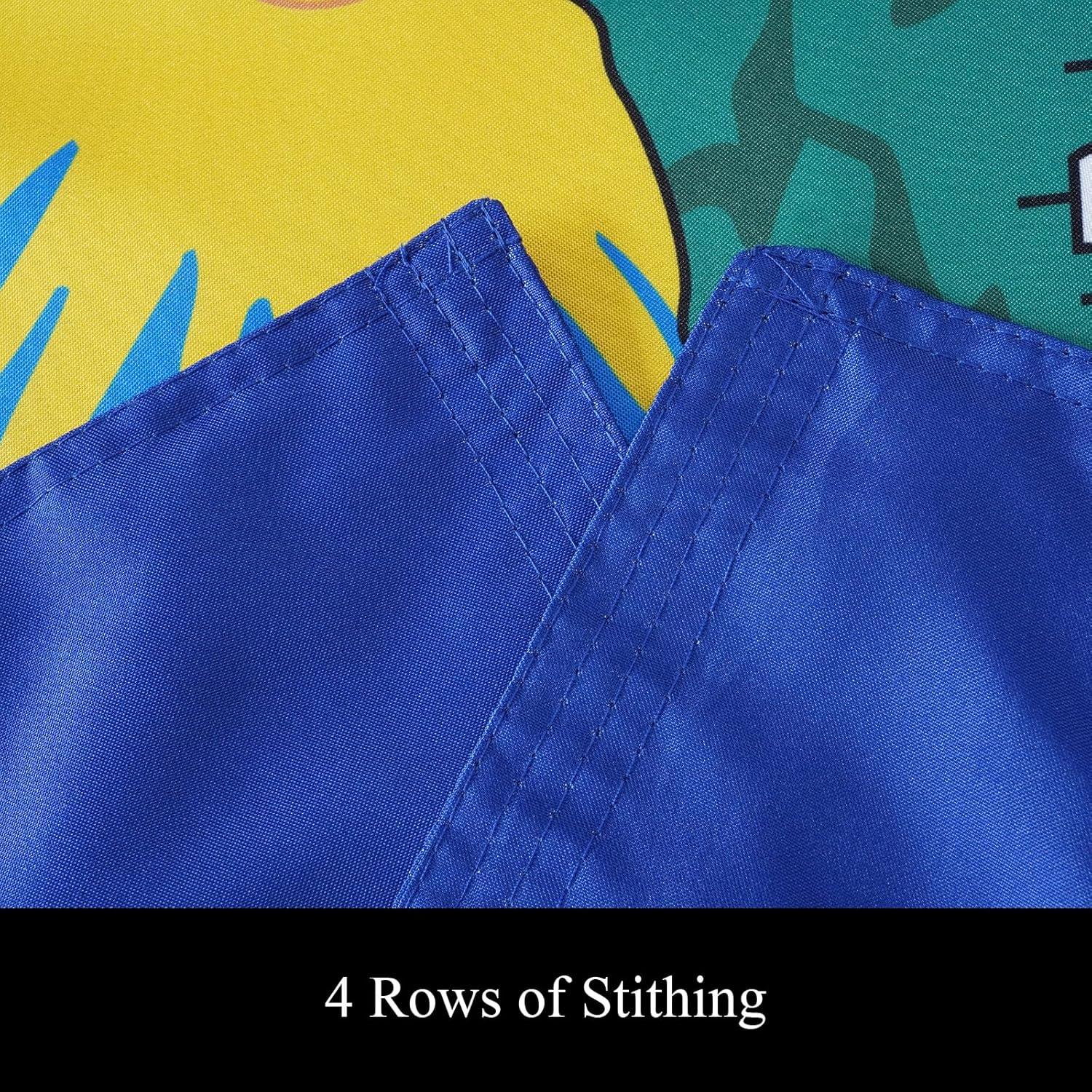 New York State Flag Double Sided 3x5 ft, Heavy Duty 3 Ply Durable Polyester, NY Flag with Vibrant Print/4 Rows Hemming/Brass Grommets