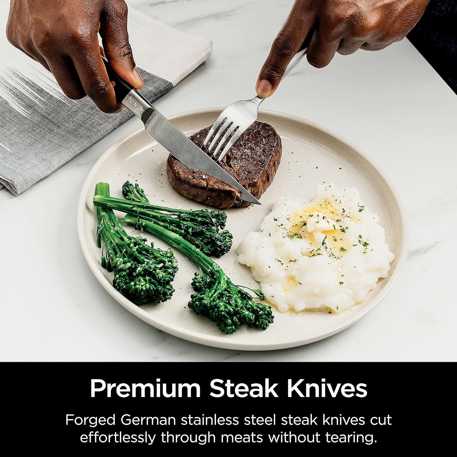 Ninja Ninja® Foodi® NeverDull Premium Knife System, 14-Piece Knife Block Set with Built-in Sharpener, Stainless Steel Knives, Black