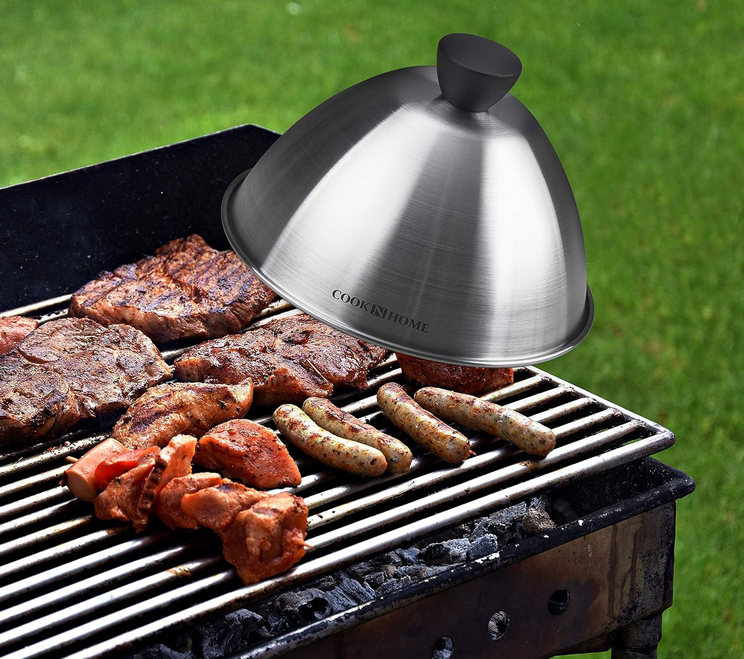 Cook N Home Cook N Home 6 in. 2 Pieces Stainless Steel Lid (Set of 2)