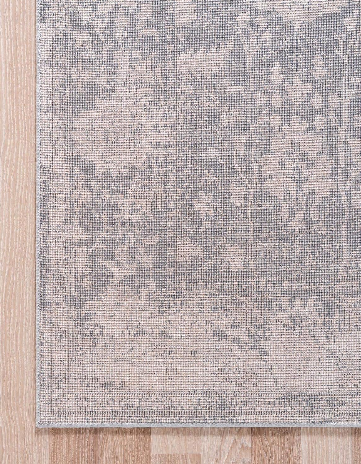 Nuloom Florid Emma Floral 4x6 Indoor Area Rug for Living Room Bedroom Dining Room Kitchen, Blue/Ivory