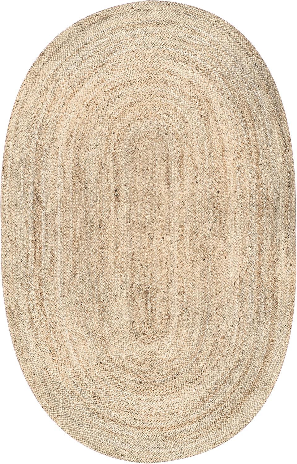 Earthy Embrace 4' x 6' Oval Braided Synthetic Oriental Rug