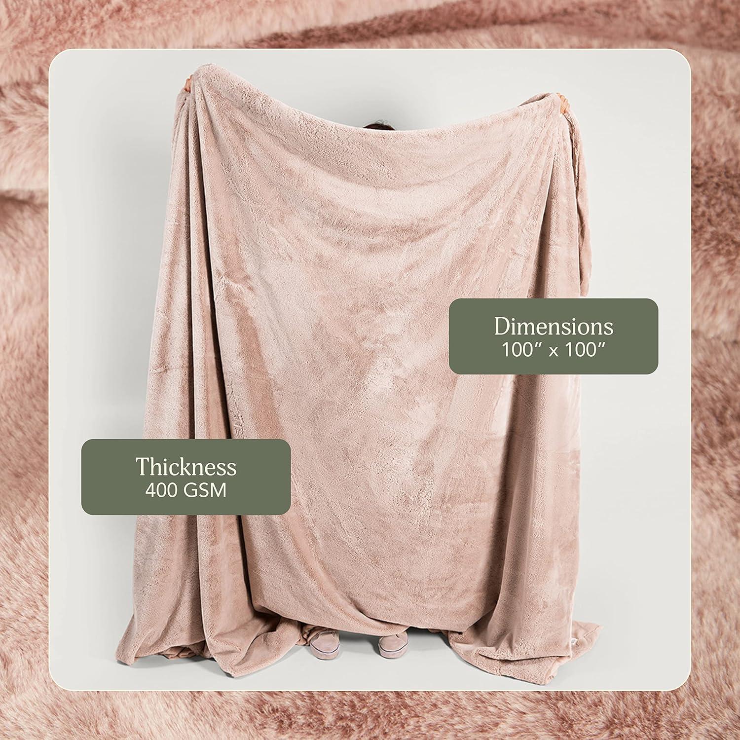 100"x100" Oversized Cuddle Puddle Throw Blanket Rosy Baby - UnHide: Midweight, Knitted, Machine Washable