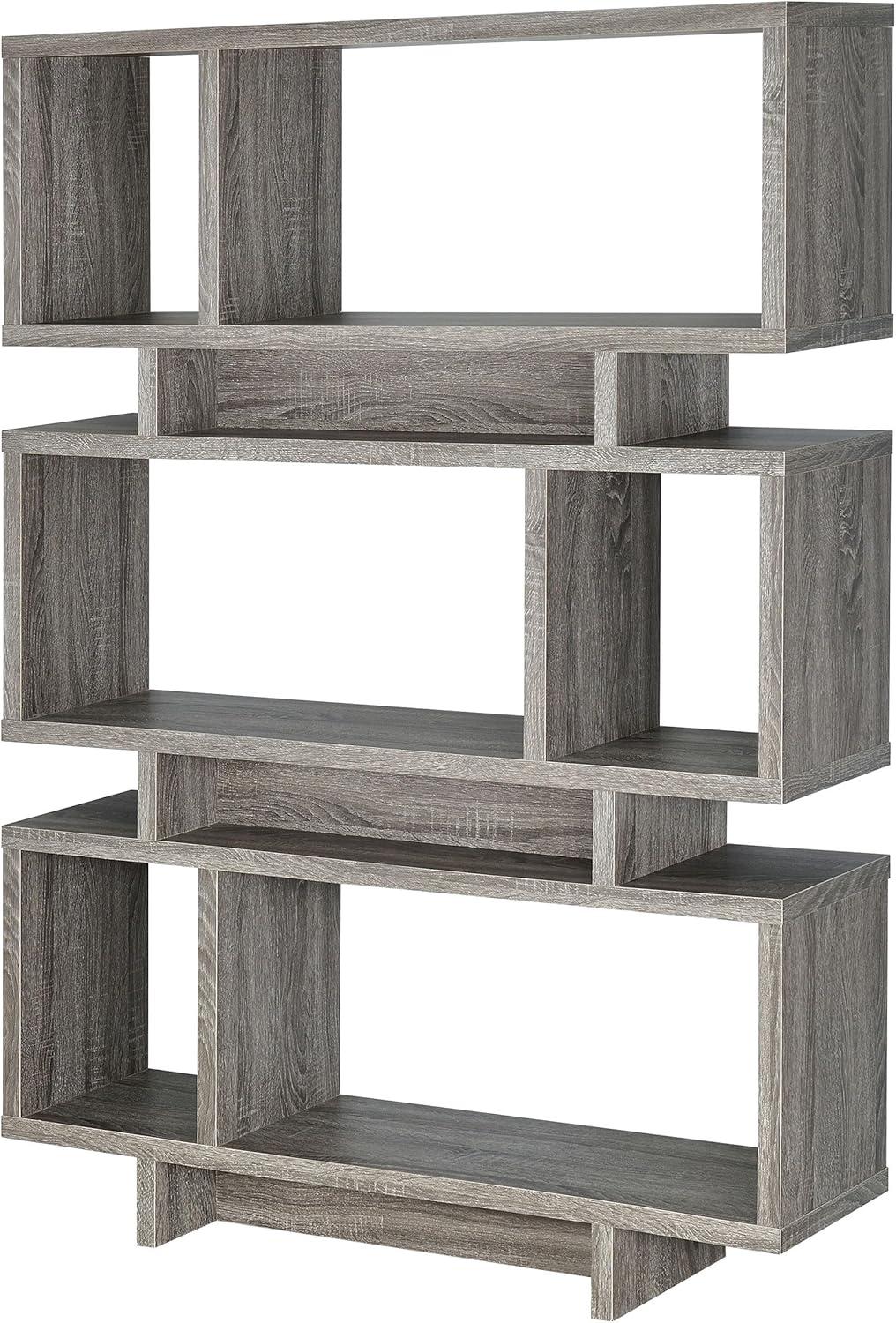 65.75" Reid 3 Shelf Bookcase Weathered Gray - Coaster