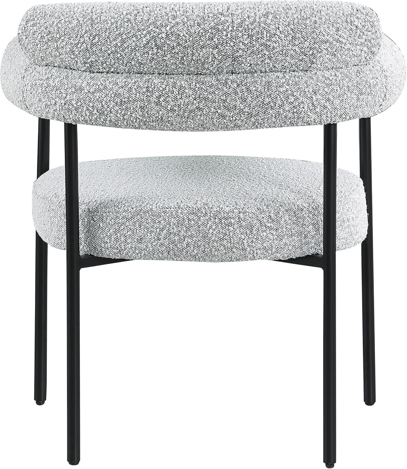 Meridian Furniture Blake Grey Boucle Fabric Dining Chair Set of 2