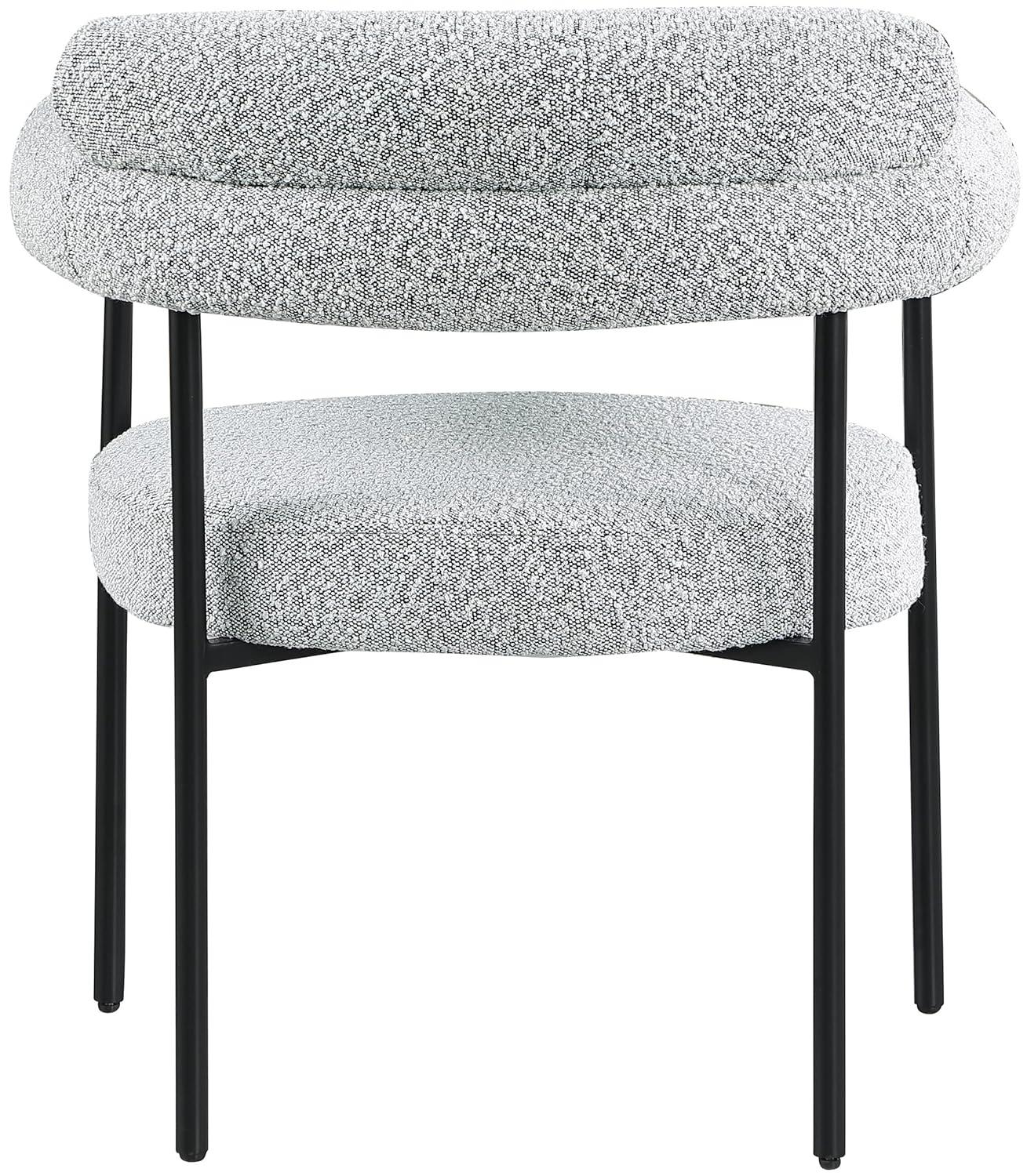 Meridian Furniture Juego de 2 Sillas de Comedor de Tela Boucle Gris Blake